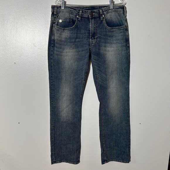 David Bitton Buffalo Straight Stretch Washed 5 Pocket Denim Jeans Men’s 34x32 - Picture 1 of 8